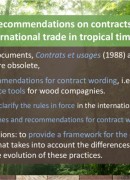 Présentation des fiches actualisées sur les contrats et usages concernant les bois tropicaux