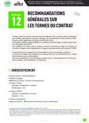 Fascicule 12 - Recommandations générales sur les termes du contrat
